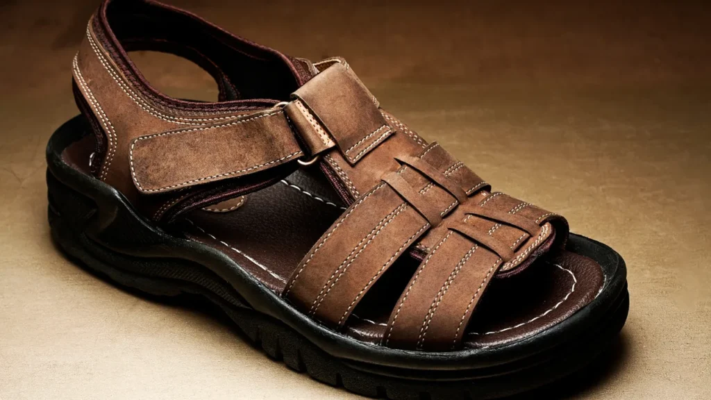 sandália masculina em couro